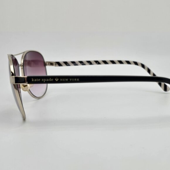 Kate Spade Blossom Silver Black Frame Brown Gradient Lens Aviator Sunglasses main image 10